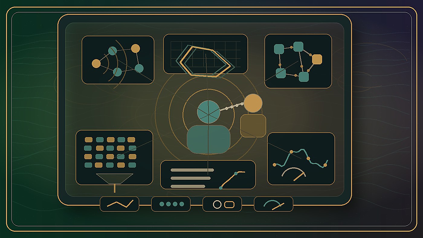 Research synthesis visual connecting misinformation simulation, decision support, human-computer interaction, learning analytics, geospatial boundaries, sensing, and AI transformation governance